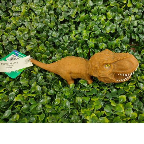 Tyrannosaurus Rex Dinosaur Squishy Toy Figure Squeezable T-Rex Dino Sand Brown - Picture 6 of 15